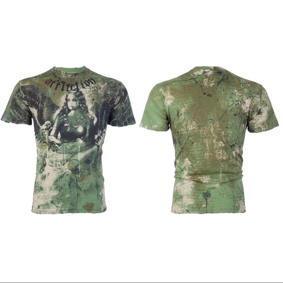 AFFLICTION Men's T-Shirt BLISS Short sleeve - Picture 3 of 8